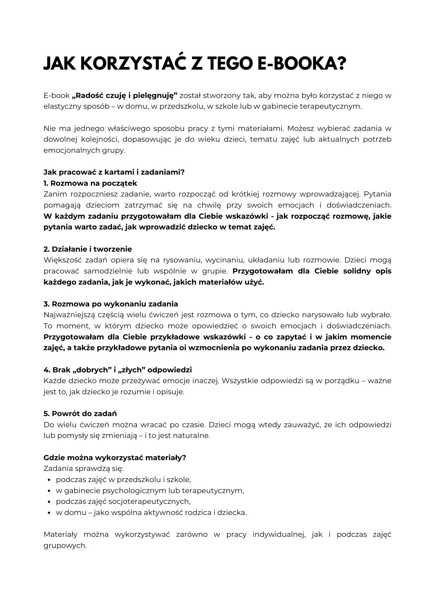 "Radość czuję i pielęgnuję" - zabawy i karty pracy dla dzieci w wieku przedszkolnym i wczesnoszkolnym - obrazek 3